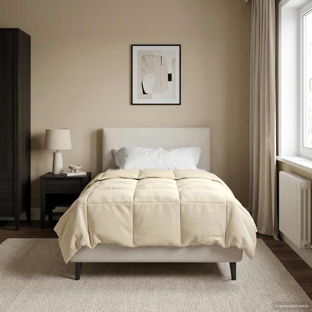 Duvet Invernale Trapuntato Crema 140 x 220 cm Microfibra 42026151