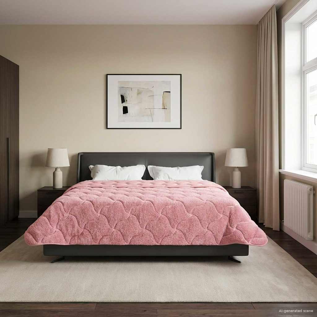 Duvet Estivo Rosa 220 x 240 cm Microfibra e Fleece Teddy 42026202
