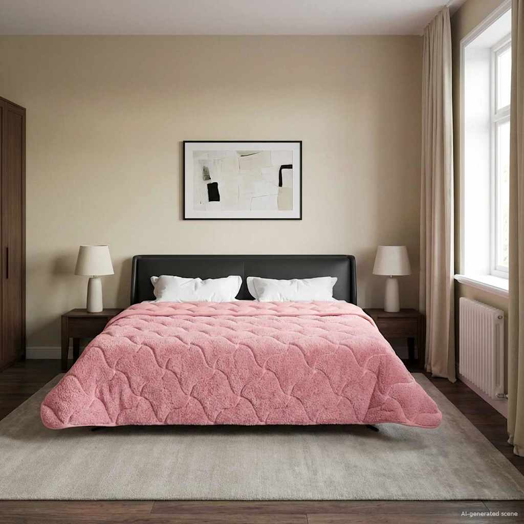 Duvet Estivo Rosa 220 x 260 cm Microfibra e Fleece Teddy 42026203