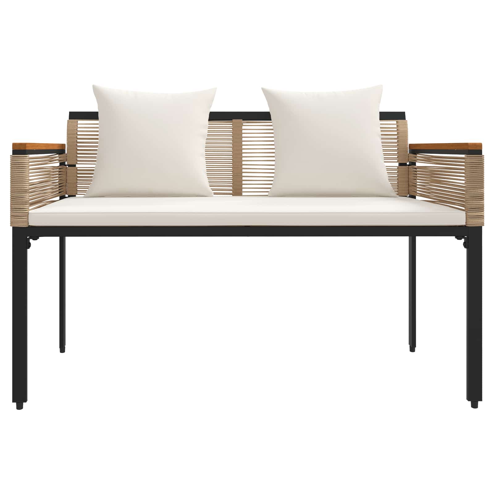 Set di Mobili da Esterno con cuscino 4 pcs Beige e Bianco Crema 42025228