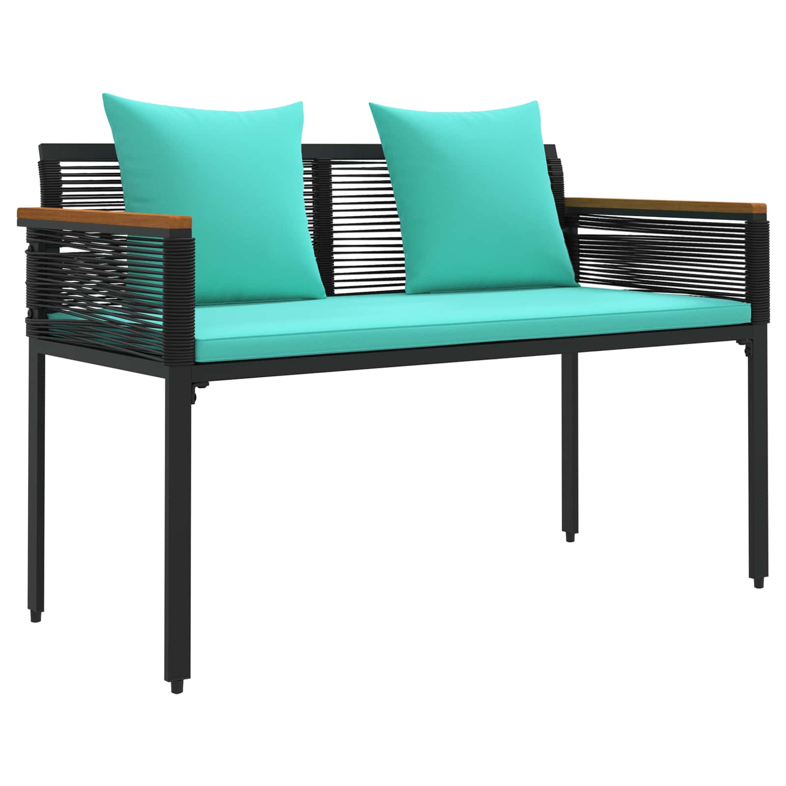 Set di Mobili da Esterno 4 pcs Nero e Turchese Rattan in PE 42025230