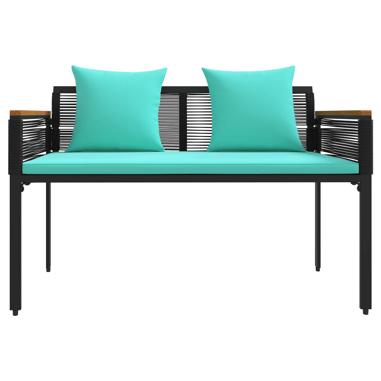 Set di Mobili da Esterno 4 pcs Nero e Turchese Rattan in PE 42025230