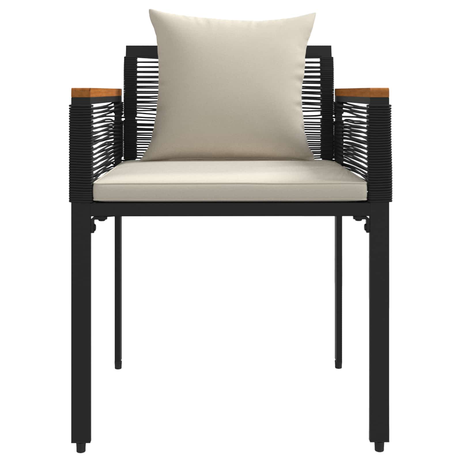 Set di Mobili da Esterno 3 pcs Nero e Bianco Crema Rattan in PE 42025232