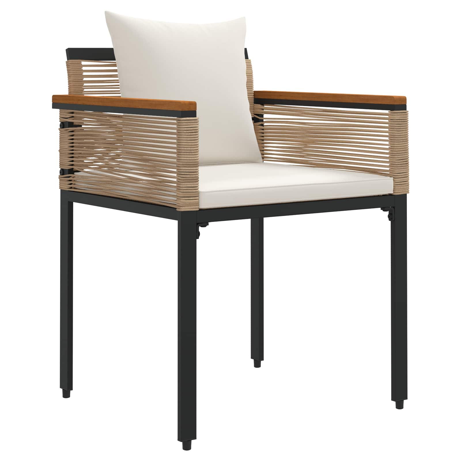 Set di Mobili da Esterno con cuscino 3 pcs Beige e Bianco Crema 42025234