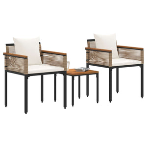 Set di Mobili da Esterno con cuscino 3 pcs Beige e Bianco Crema 42025234