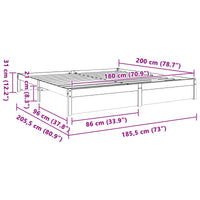 Struttura del letto Marrone cerato 180 x 200 cm 864025