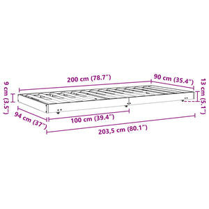 Struttura del letto Marrone cerato 90 x 200 cm Pino massello 864058