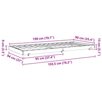 Struttura del letto Marrone cerato 90 x 190 cm Pino massello 864064