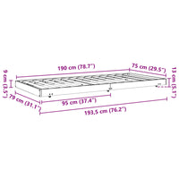 Struttura del letto Marrone cerato 70 x 190 cm Pino massello 864067