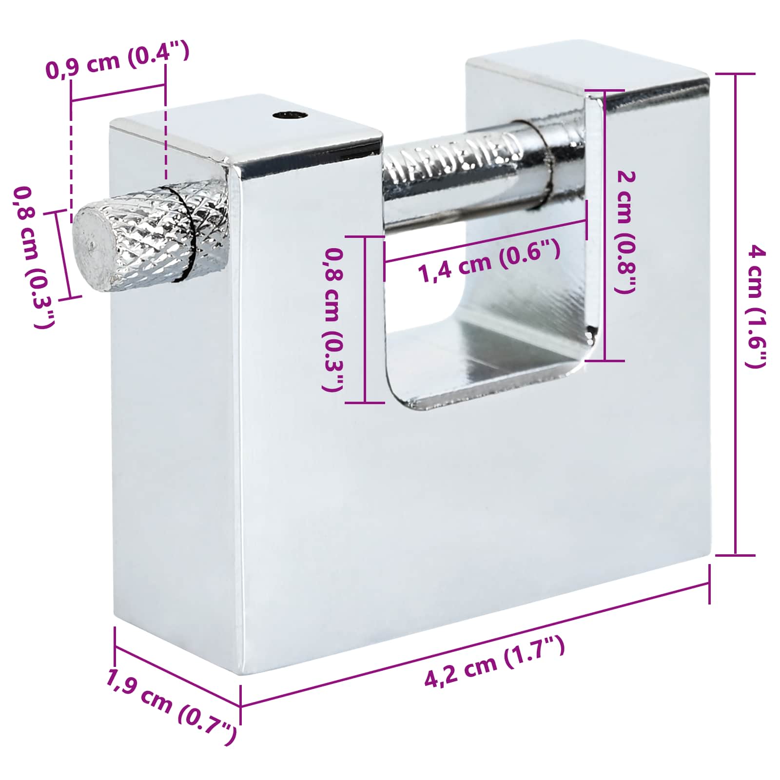 Lucchetto 12 pcs Argento 4,2 x 1,9 x 4 cm Ferro 42020728