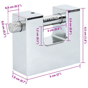 Lucchetto 2 pcs Argento 5 x 1,9 x 4,5 cm Ferro 42020729