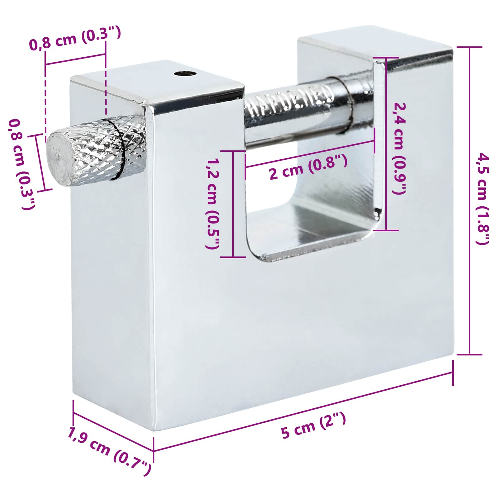 Lucchetto 12 pcs Argento 5 x 1,9 x 4,5 cm Ferro 42020731
