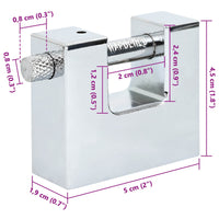 Lucchetto 12 pcs Argento 5 x 1,9 x 4,5 cm Ferro 42020731