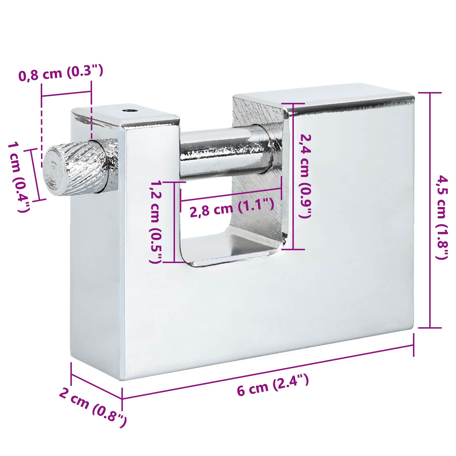 Lucchetto 12 pcs Argento 6 x 2 x 4,5 cm Ferro 42020734