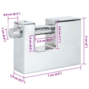 Lucchetto 2 pcs Argento 7,9 x 5 x 1,9 cm Ferro 42020735