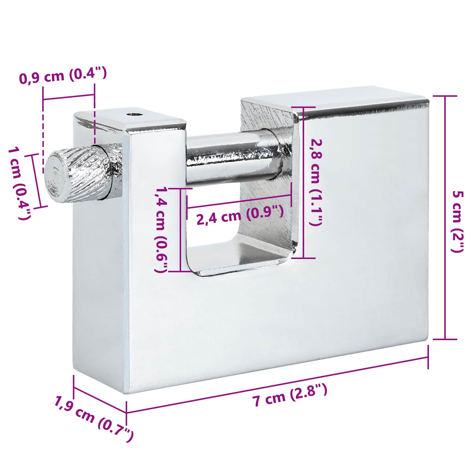 Lucchetto 6 pcs Argento 7 x 1,9 x 5 cm Ferro 42020736