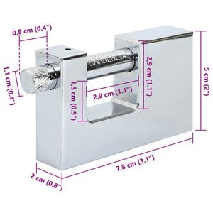 Lucchetto 2 pcs Argento 7,8 x 2 x 5 cm Ferro 42020738