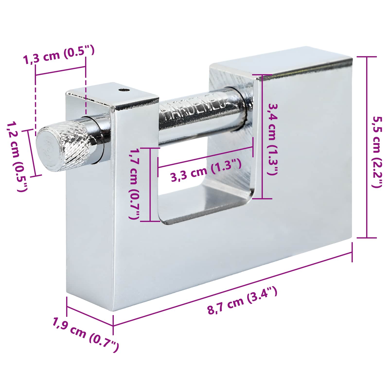 Lucchetto 6 pcs Argento 8,7 x 1,9 x 5,5 cm Ferro 42020742