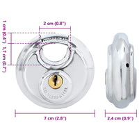 Lucchetti Discus con Chiavi 2 pcs Argento 7 x 2.4 x 7 cm 42020747