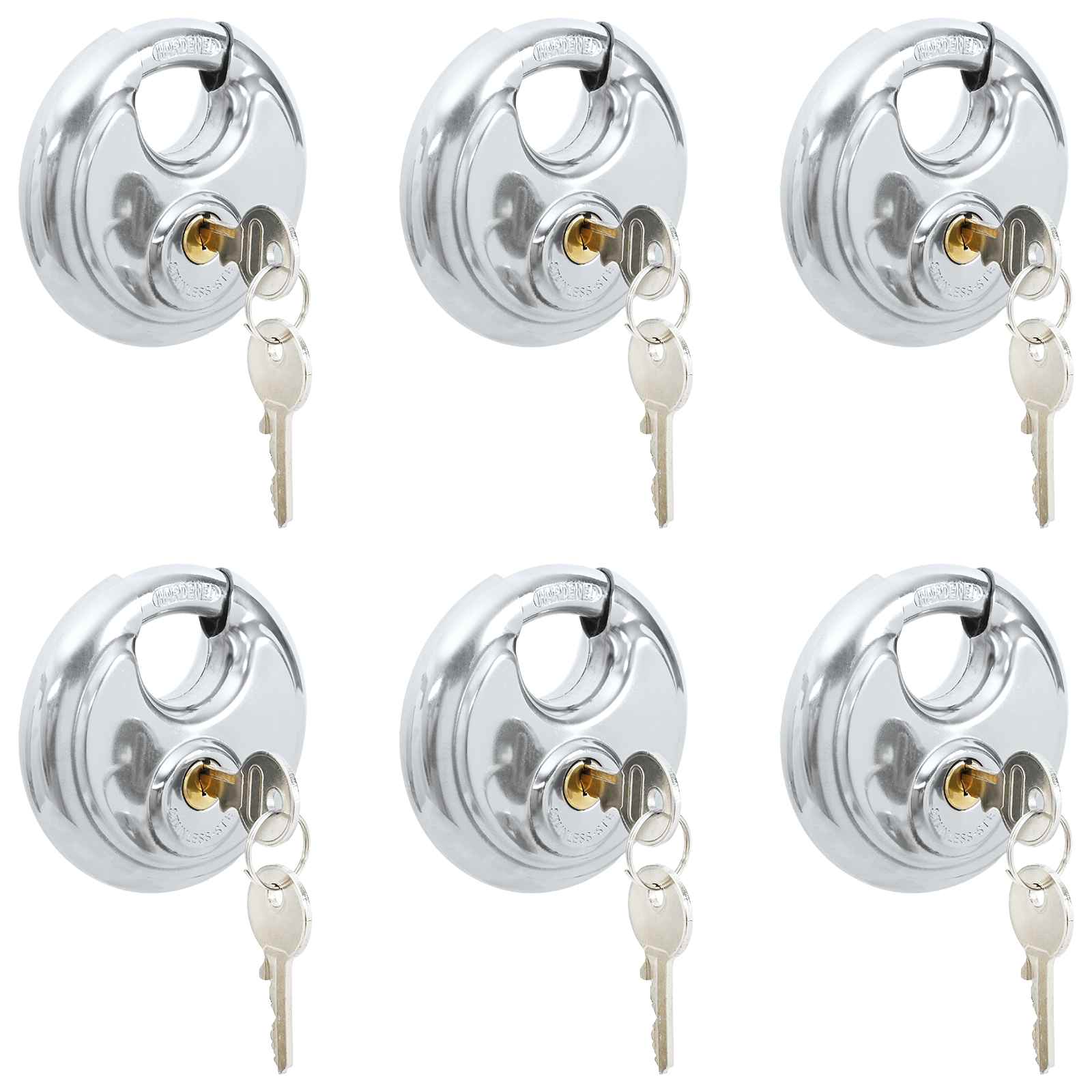 Lucchetti Discus con Chiavi 6 pcs Argento 9 x 2,8 x 9 cm 42020754