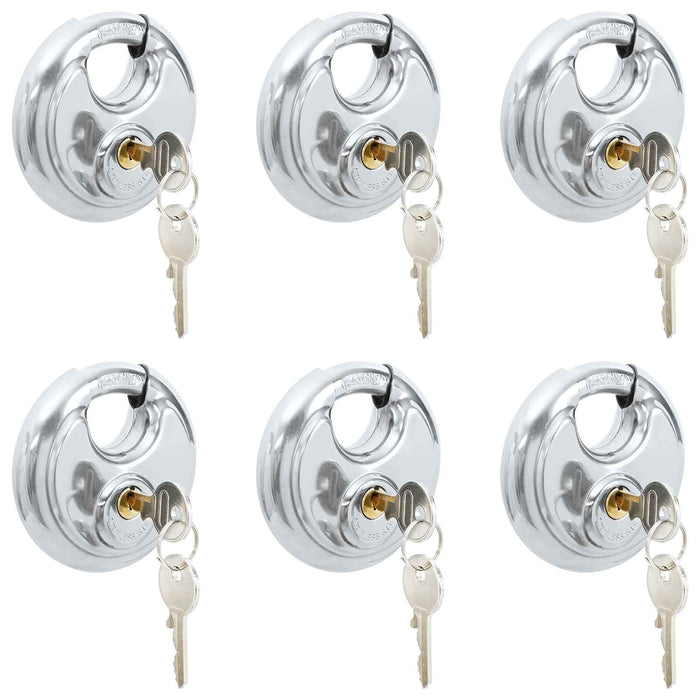 Lucchetti Discus con Chiavi 6 pcs Argento 9 x 2,8 x 9 cm 42020754