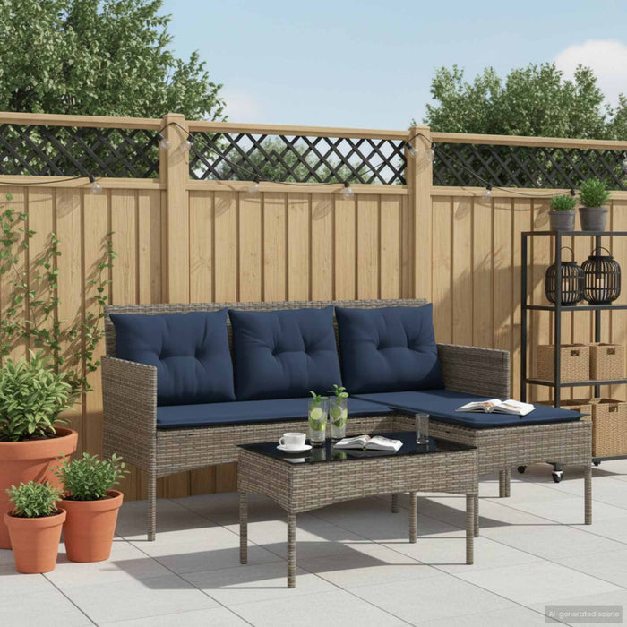 Set Divano da Giardino con cuscino polyrattan 4103810