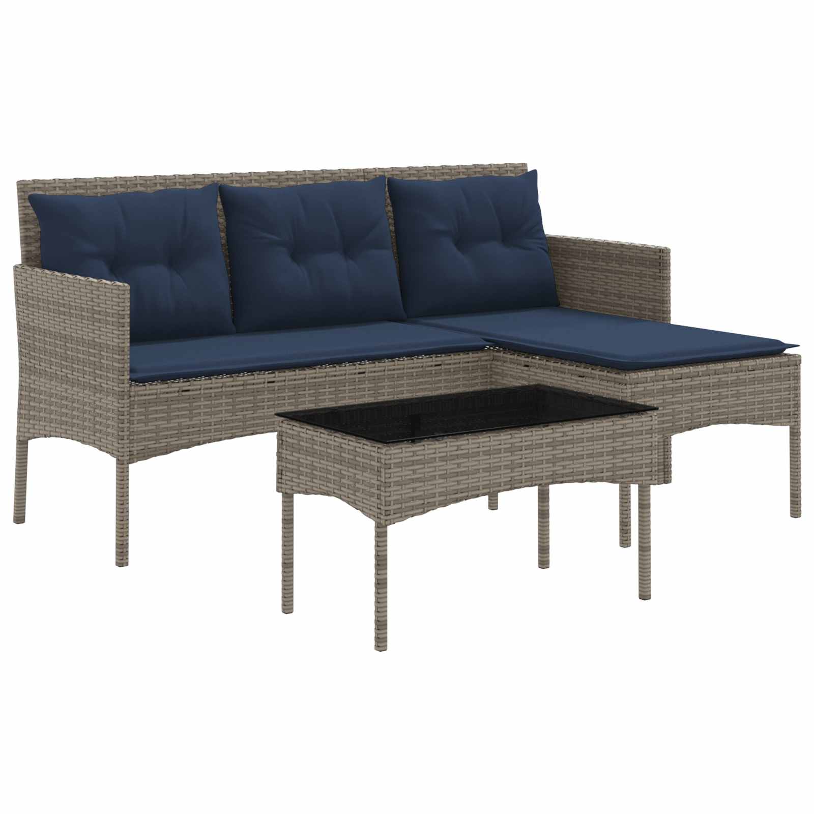 Set Divano da Giardino con cuscino polyrattan 4103810