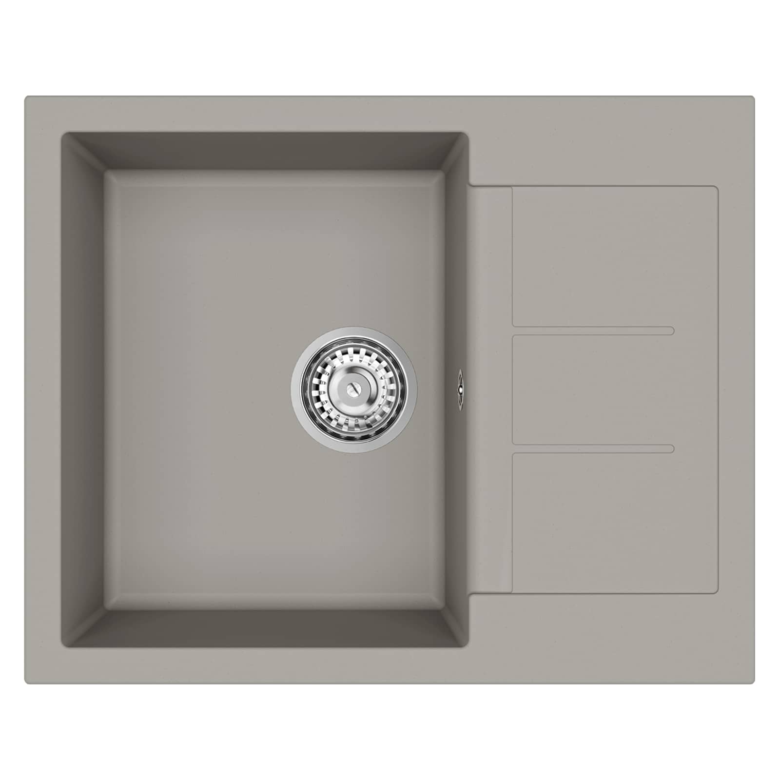 Lavello Grigio 620 x 500 mm 80% Quarzo e 20% Resina