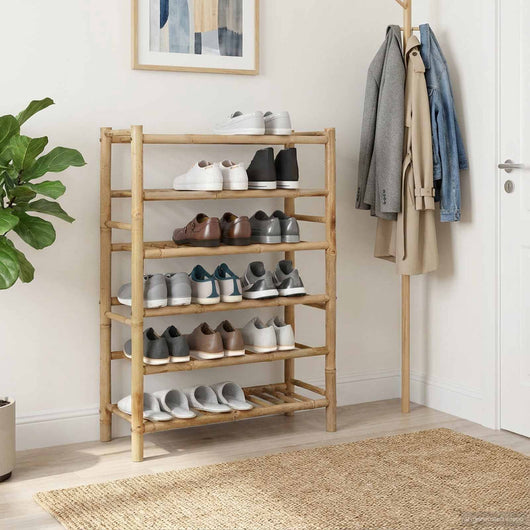 Scarpiera con lo scaffale Naturale 68 x 28 x 96 cm Bambù 42028237