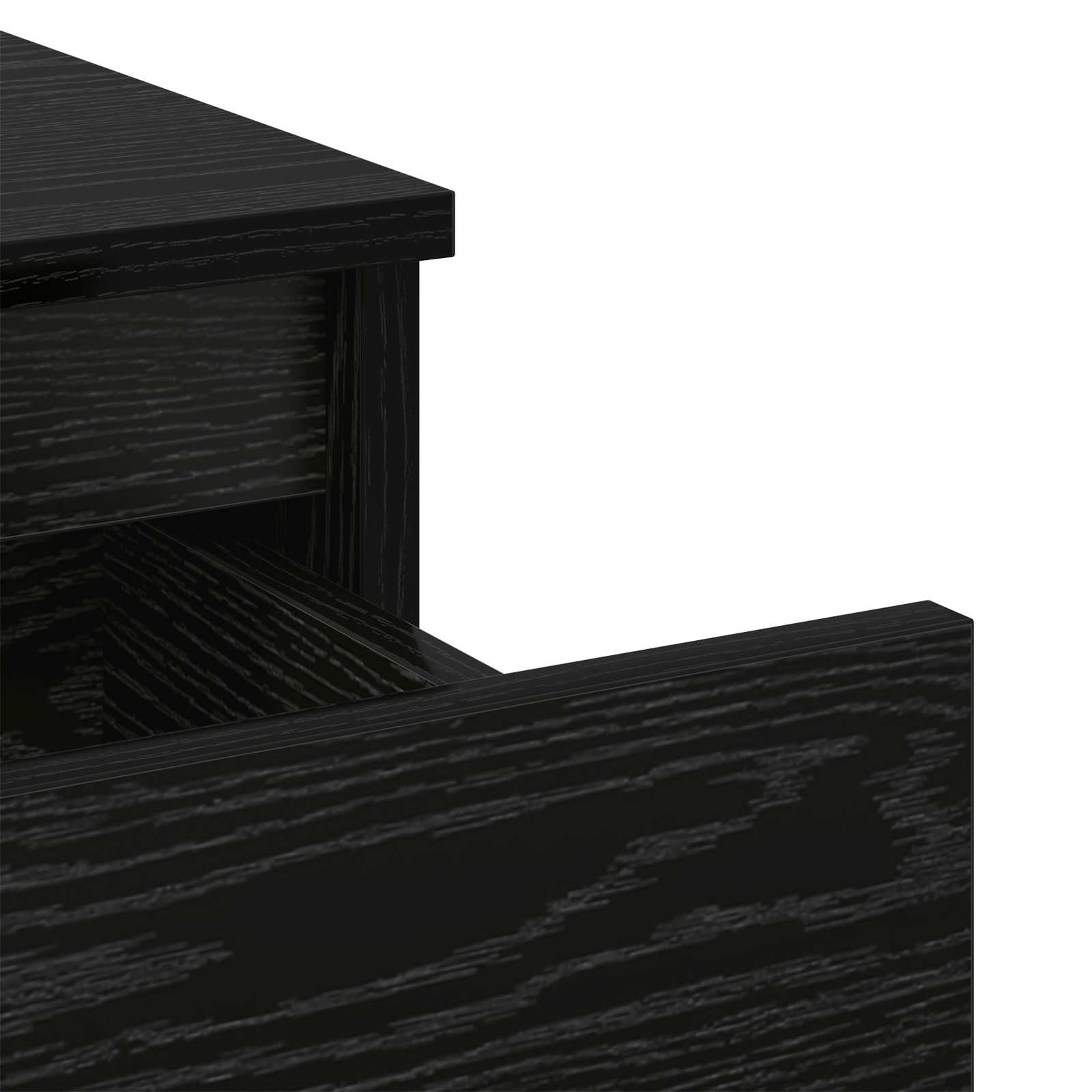 Armadietto per letto con cassetto Rovere Nero 40 x 35 x 50 cm 8004366