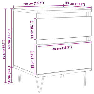 Armadietto per letto con cassetto Rovere Nero 40 x 35 x 50 cm 8004366