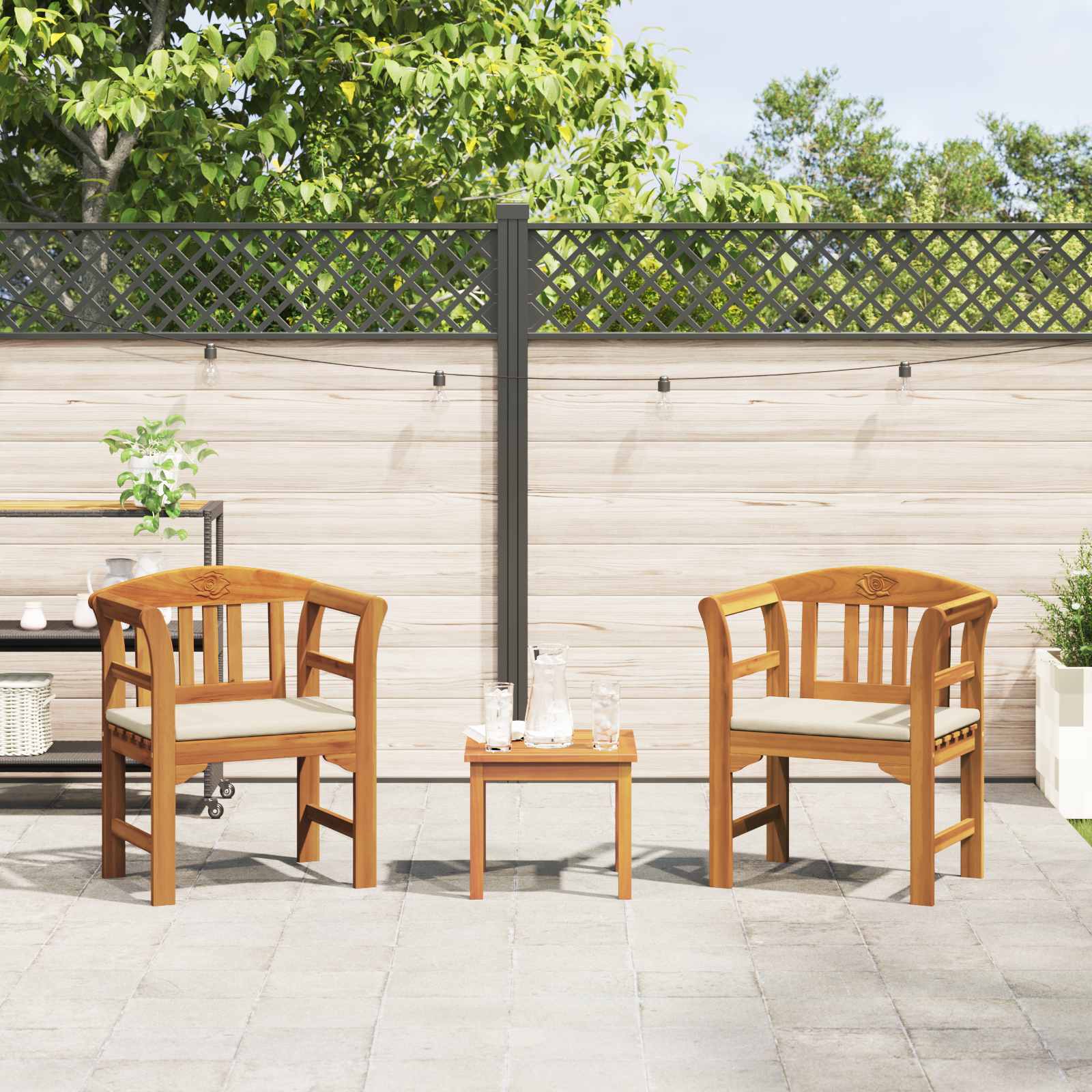 Set di Mobili 2 pcs Naturale Legno di Acacia Massello 3416313