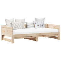 Letto Giorno Estraibile Naturale 180 x 200 cm Pino massello 8004795