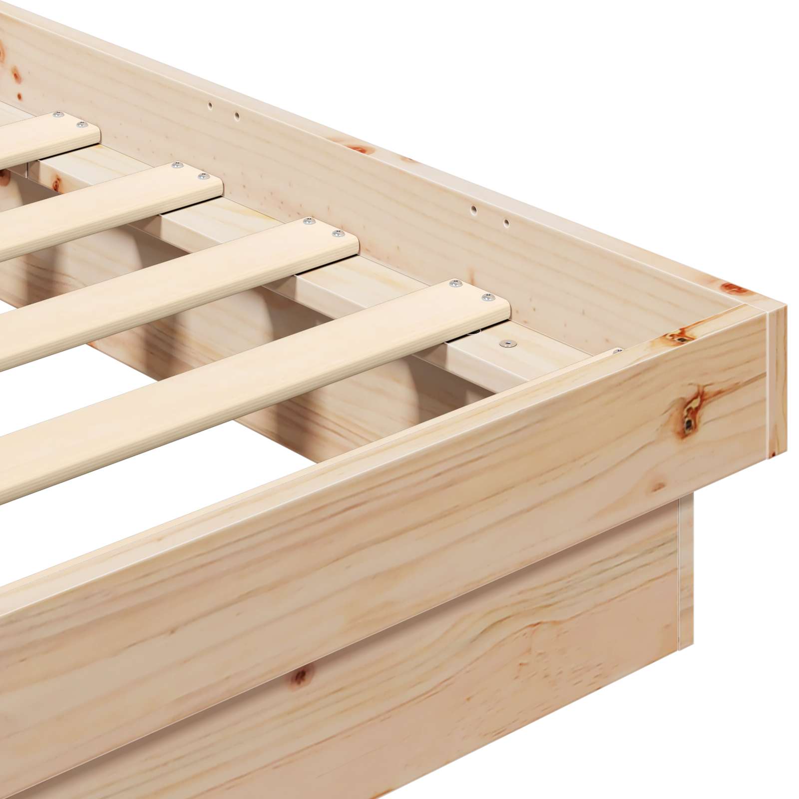 Struttura del letto Naturale 200 x 200 cm Pino massello 8004798