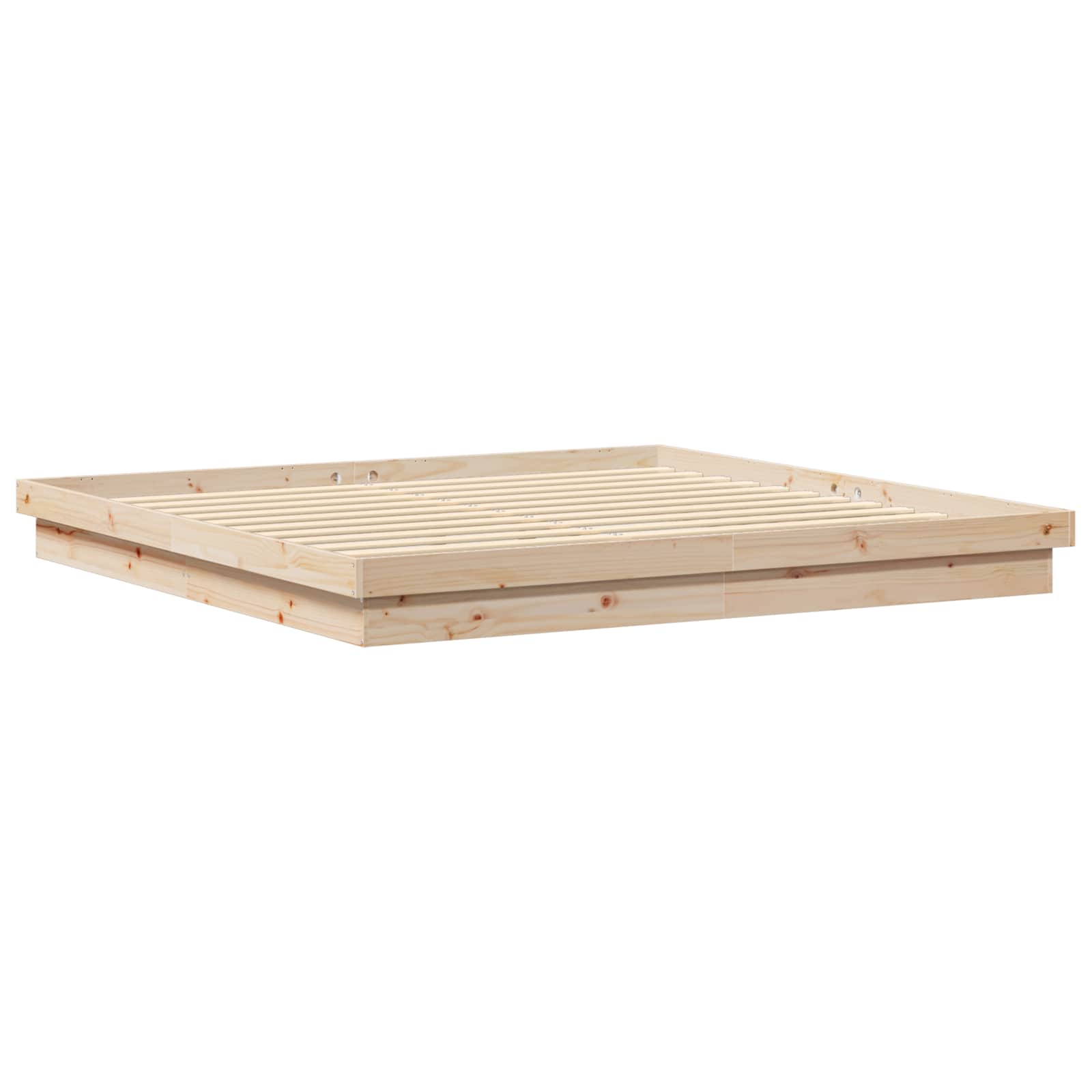 Struttura del letto Naturale 200 x 200 cm Pino massello 8004798