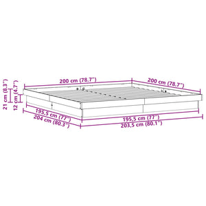 Struttura del letto Bianco 200 x 200 cm Pino massello 8004799