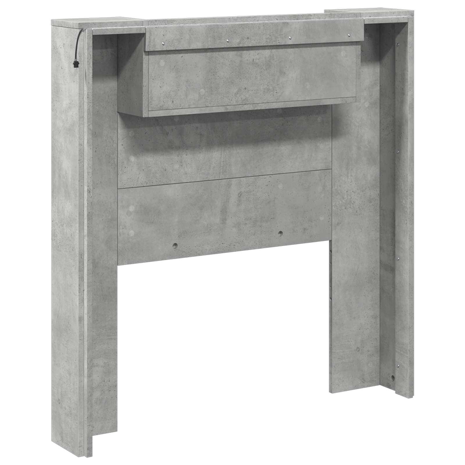 Testiera-Testata Decorativa Grigio cemento 100 x 16,5 x 103,5 cm Legno multistrato