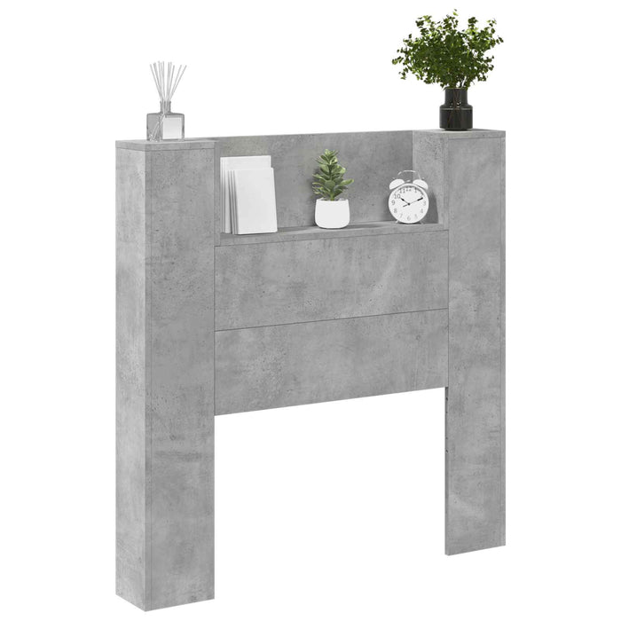 Testiera-Testata Decorativa Grigio cemento 100 x 16,5 x 103,5 cm Legno multistrato
