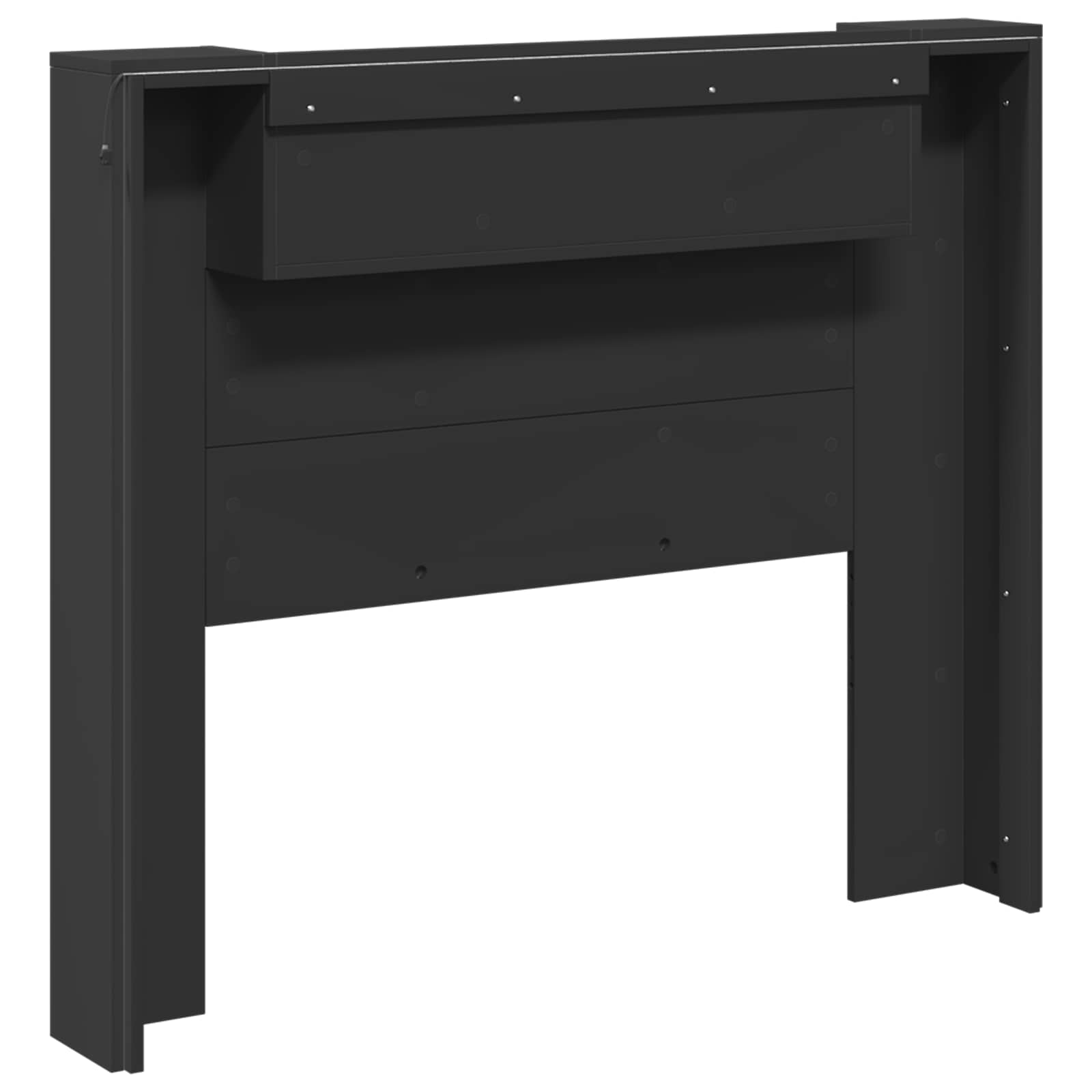 Testiera-Testata-Testiera Decorativa Nero 120 x 16,5 x 103,5 cm Legno multistrato