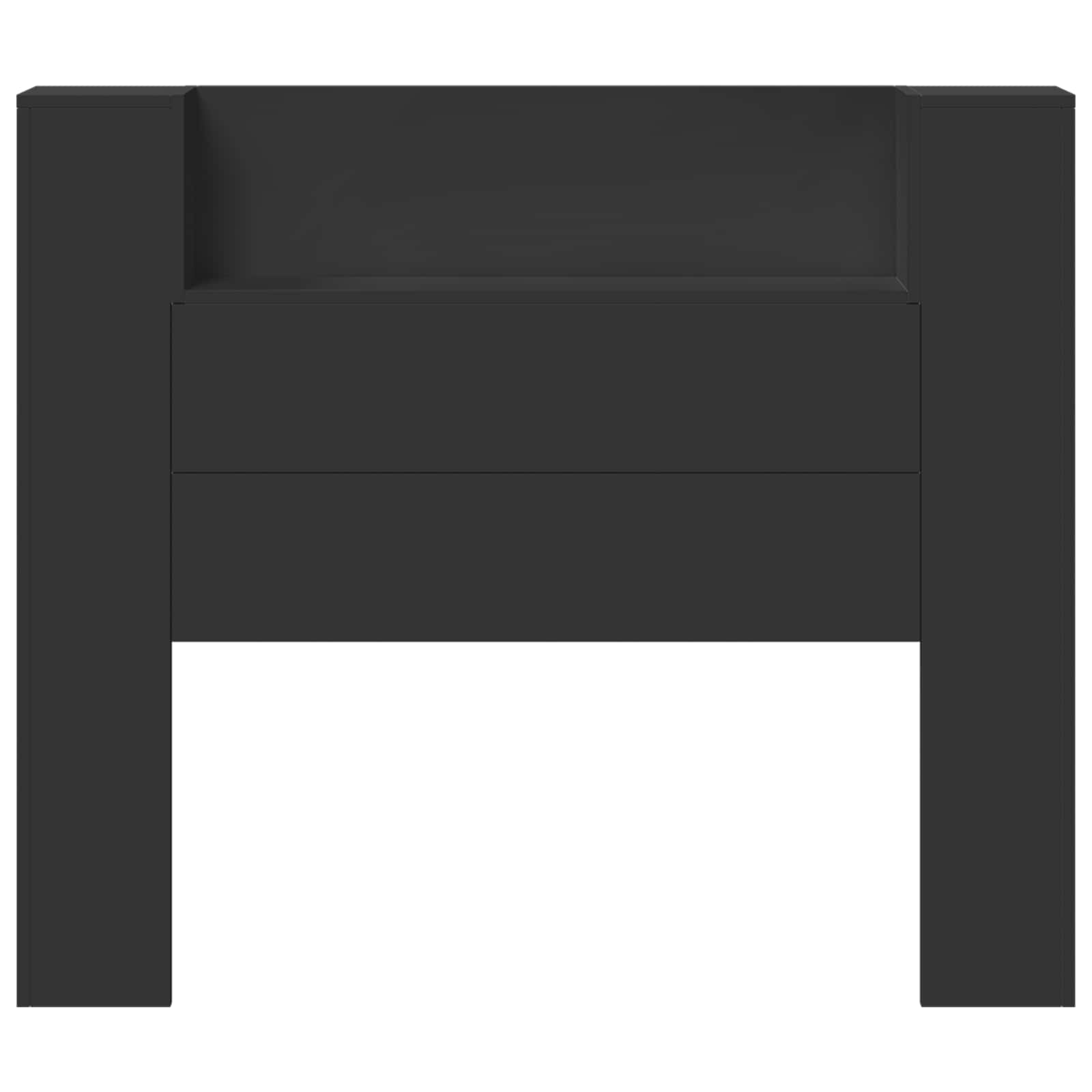 Testiera-Testata-Testiera Decorativa Nero 120 x 16,5 x 103,5 cm Legno multistrato