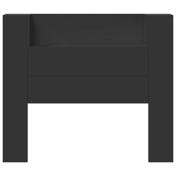 Testiera-Testata-Testiera Decorativa Nero 120 x 16,5 x 103,5 cm Legno multistrato