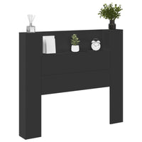 Testiera-Testata-Testiera Decorativa Nero 120 x 16,5 x 103,5 cm Legno multistrato