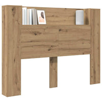 Testiera con lo scaffale-Testata contenitore Rovere artigianale 140 x 17 x 104,5 cm