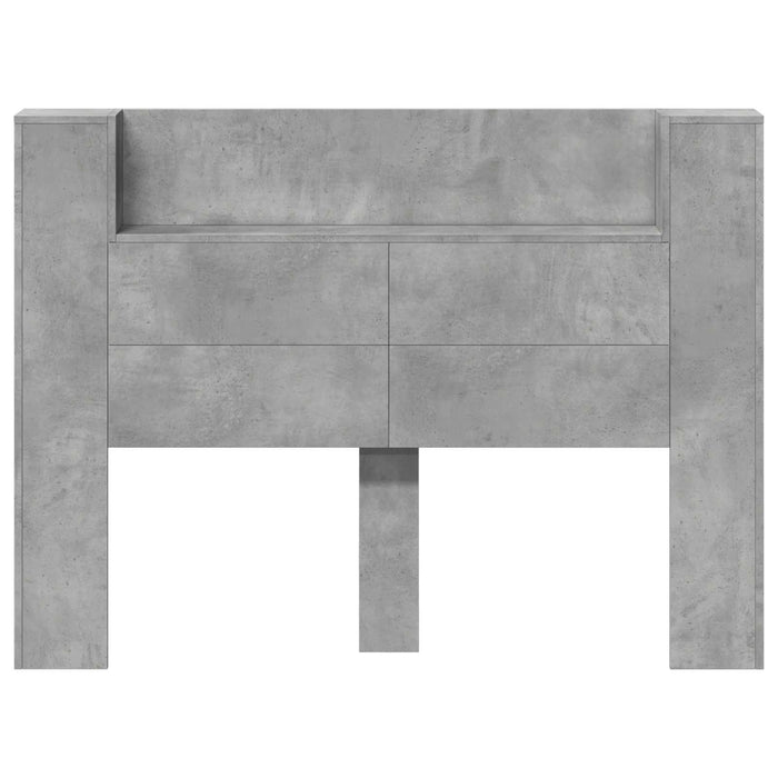 Testiera-Testata Decorativa Grigio cemento 140 x 16,5 x 103,5 cm Legno multistrato