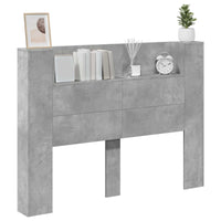 Testiera-Testata Decorativa Grigio cemento 140 x 16,5 x 103,5 cm Legno multistrato