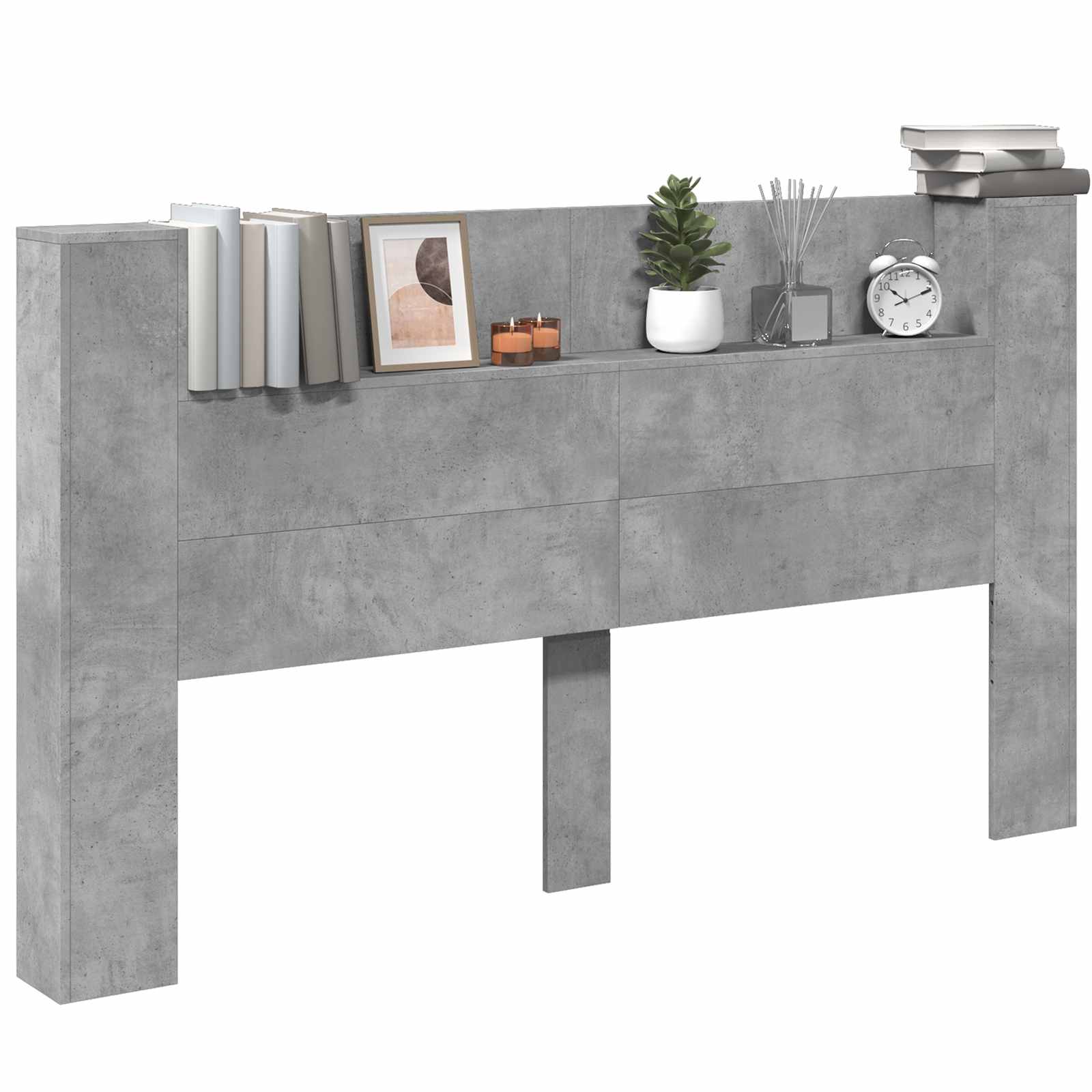 Testiera-Testata Decorativa Grigio cemento 180 x 16,5 x 103,5 cm Legno multistrato