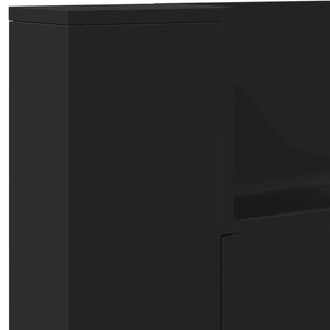 Testiera-Testata-Testiera Decorativa Nero 200 x 16,5 x 103,5 cm Legno multistrato