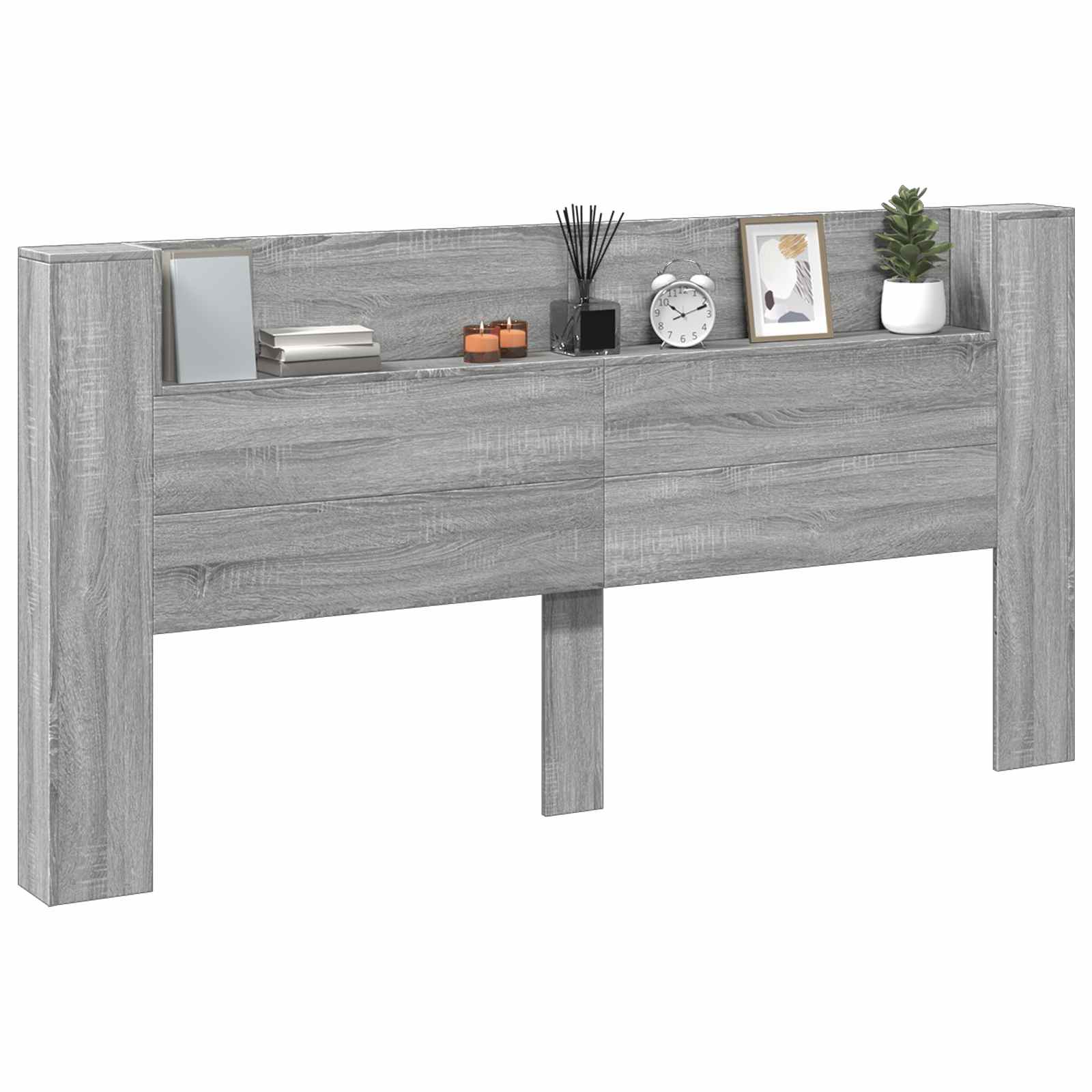 Testiera-Testata Decorativa Grigio Sonoma 200 x 16,5 x 103,5 cm Legno multistrato