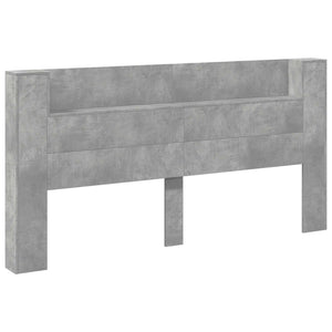 Testiera-Testata Decorativa Grigio cemento 200 x 16,5 x 103,5 cm Legno multistrato
