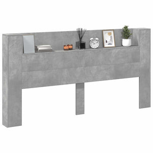Testiera-Testata Decorativa Grigio cemento 200 x 16,5 x 103,5 cm Legno multistrato